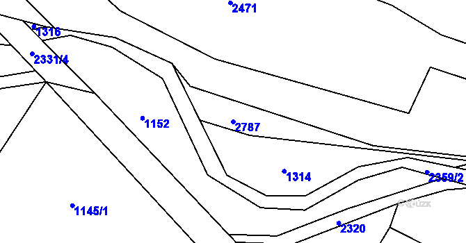 Parcela st. 2787 v KÚ Dlouhá Stropnice, Katastrální mapa