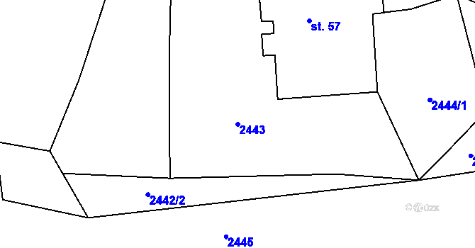 Parcela st. 2443 v KÚ Dlouhá Stropnice, Katastrální mapa