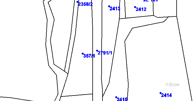 Parcela st. 2791/1 v KÚ Dlouhá Stropnice, Katastrální mapa