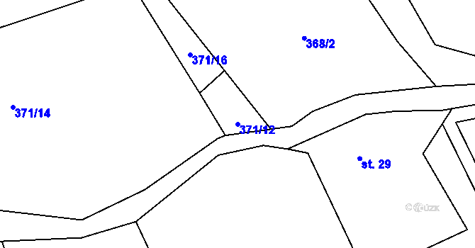 Parcela st. 371/12 v KÚ Dlouhá Stropnice, Katastrální mapa