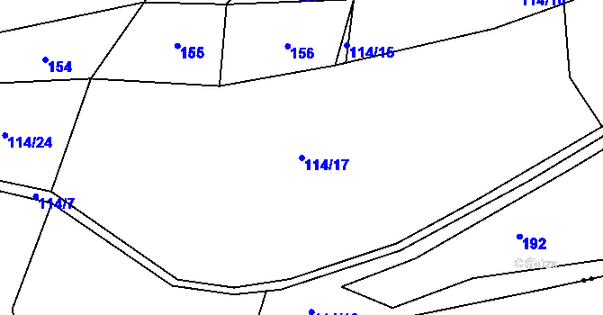 Parcela st. 114/17 v KÚ Dlouhá Stropnice, Katastrální mapa
