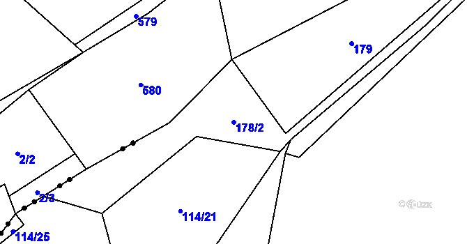 Parcela st. 178/2 v KÚ Dlouhá Stropnice, Katastrální mapa