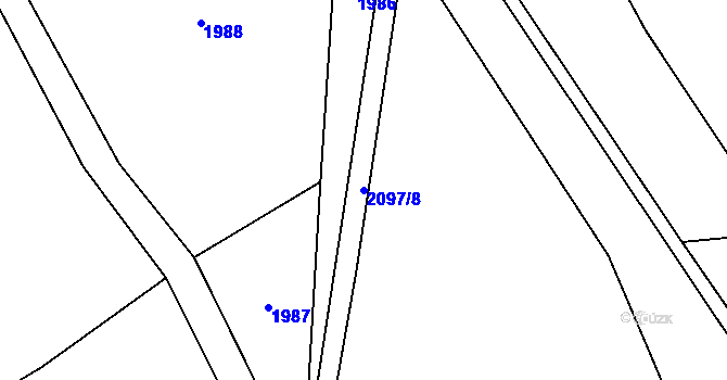 Parcela st. 2097/8 v KÚ Dlouhá Stropnice, Katastrální mapa