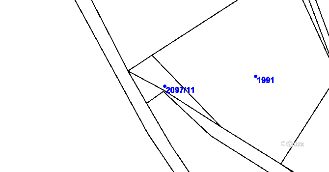 Parcela st. 2097/11 v KÚ Dlouhá Stropnice, Katastrální mapa