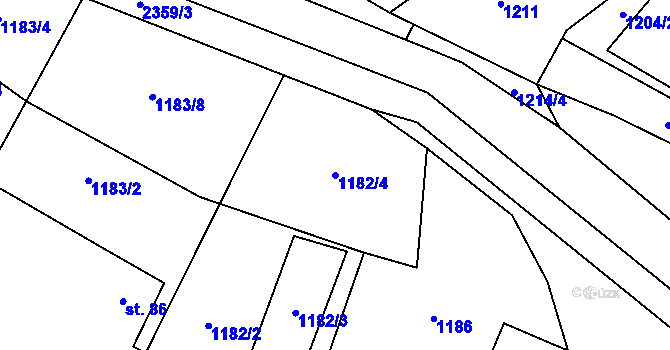 Parcela st. 1182/4 v KÚ Dlouhá Stropnice, Katastrální mapa