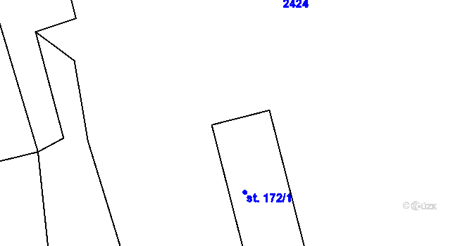Parcela st. 172/2 v KÚ Dlouhá Stropnice, Katastrální mapa