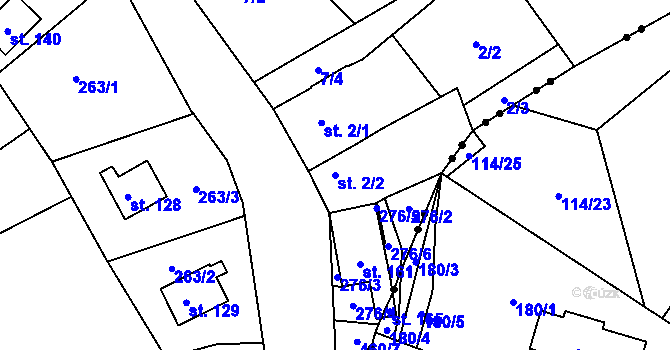 Parcela st. 2/2 v KÚ Dobrá Voda u Horní Stropnice, Katastrální mapa