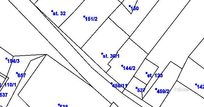 Parcela st. 30/1 v KÚ Dobrá Voda u Horní Stropnice, Katastrální mapa