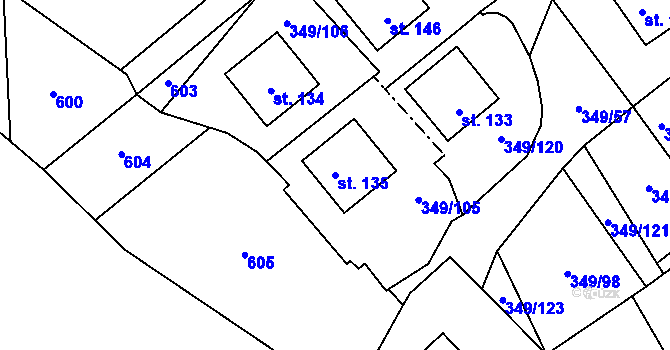 Parcela st. 135 v KÚ Dobrá Voda u Horní Stropnice, Katastrální mapa