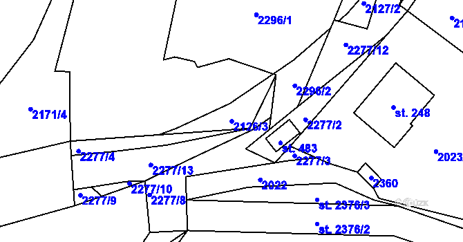 Parcela st. 2126/3 v KÚ Horní Stropnice, Katastrální mapa