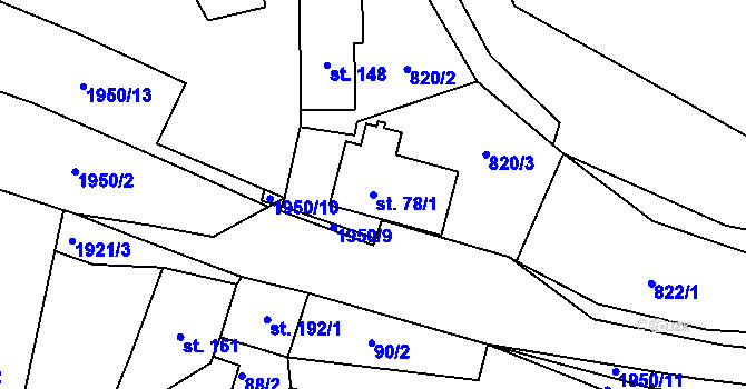Parcela st. 78/1 v KÚ Horní Stropnice, Katastrální mapa