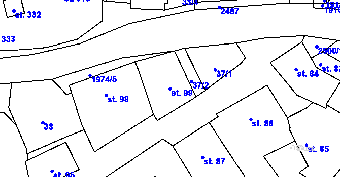 Parcela st. 99 v KÚ Horní Stropnice, Katastrální mapa