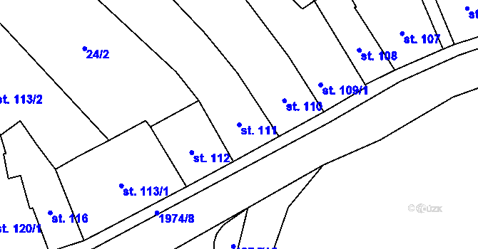 Parcela st. 111 v KÚ Horní Stropnice, Katastrální mapa