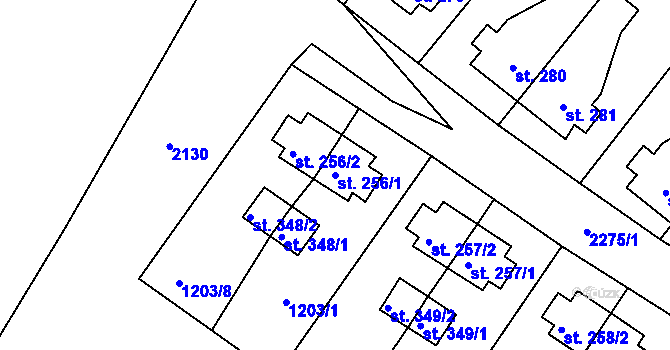 Parcela st. 256/1 v KÚ Horní Stropnice, Katastrální mapa