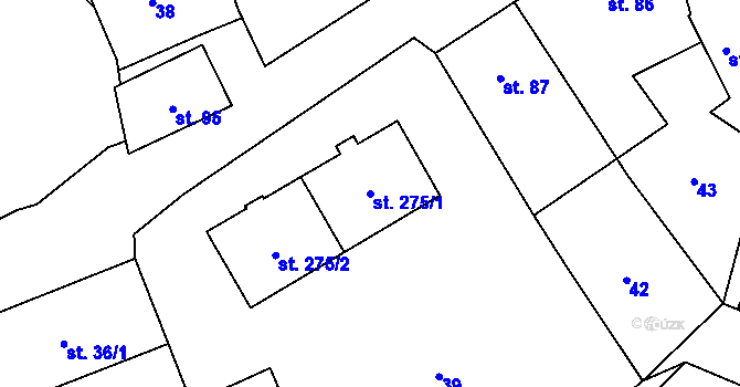 Parcela st. 275/1 v KÚ Horní Stropnice, Katastrální mapa