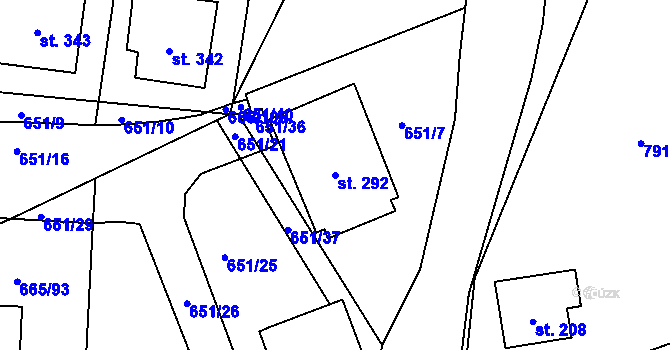 Parcela st. 292 v KÚ Horní Stropnice, Katastrální mapa