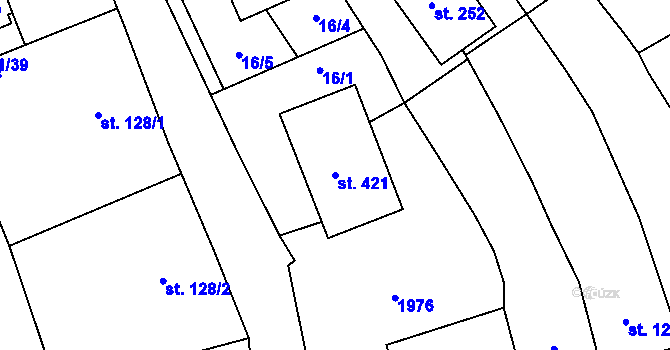 Parcela st. 421 v KÚ Horní Stropnice, Katastrální mapa