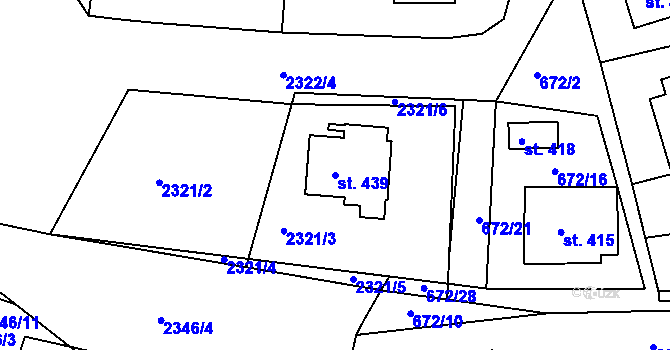 Parcela st. 439 v KÚ Horní Stropnice, Katastrální mapa