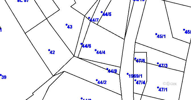 Parcela st. 44/4 v KÚ Horní Stropnice, Katastrální mapa