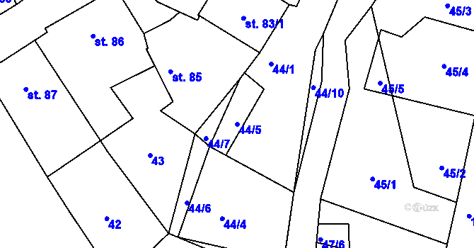 Parcela st. 44/5 v KÚ Horní Stropnice, Katastrální mapa