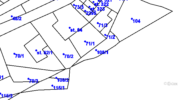 Parcela st. 108/1 v KÚ Horní Stropnice, Katastrální mapa