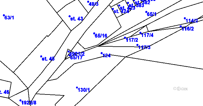 Parcela st. 124 v KÚ Horní Stropnice, Katastrální mapa