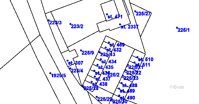 Parcela st. 225/13 v KÚ Horní Stropnice, Katastrální mapa
