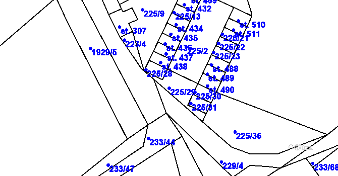 Parcela st. 225/29 v KÚ Horní Stropnice, Katastrální mapa