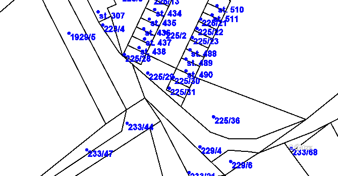 Parcela st. 225/31 v KÚ Horní Stropnice, Katastrální mapa
