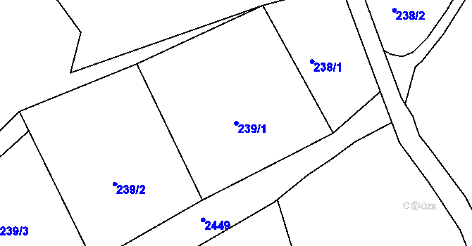 Parcela st. 239/1 v KÚ Horní Stropnice, Katastrální mapa