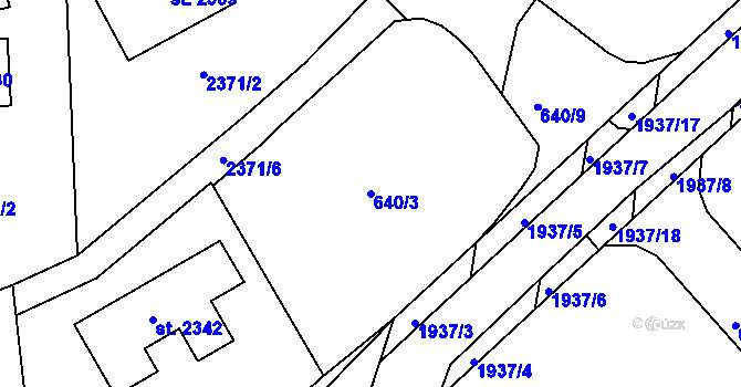 Parcela st. 640/3 v KÚ Horní Stropnice, Katastrální mapa