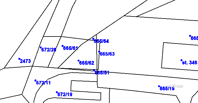 Parcela st. 665/63 v KÚ Horní Stropnice, Katastrální mapa