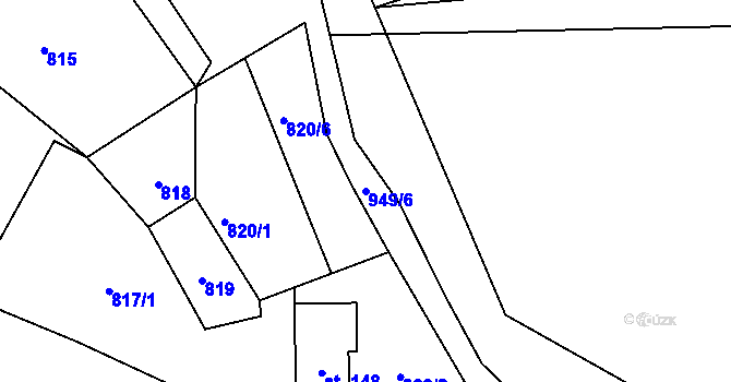 Parcela st. 949/6 v KÚ Horní Stropnice, Katastrální mapa