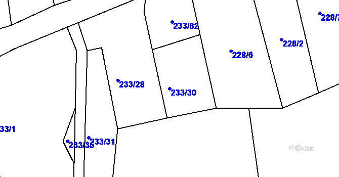 Parcela st. 233/30 v KÚ Horní Stropnice, Katastrální mapa