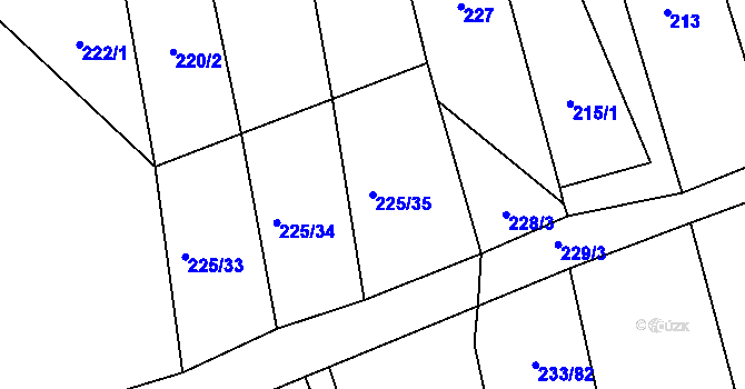 Parcela st. 225/35 v KÚ Horní Stropnice, Katastrální mapa