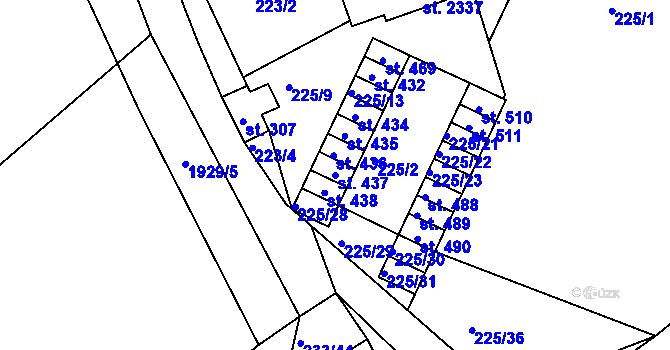 Parcela st. 437 v KÚ Horní Stropnice, Katastrální mapa