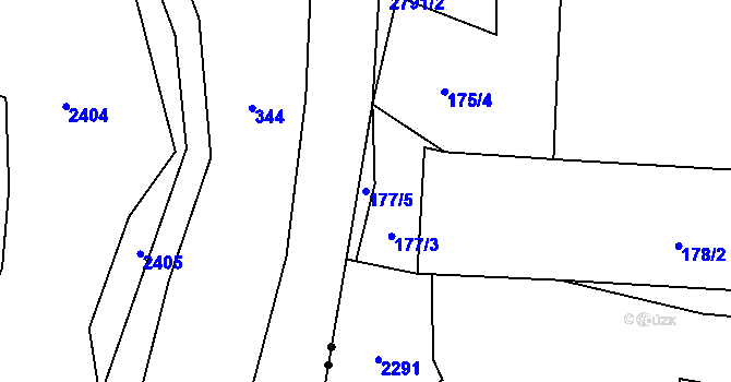 Parcela st. 177/5 v KÚ Horní Stropnice, Katastrální mapa