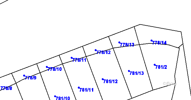 Parcela st. 778/12 v KÚ Horní Stropnice, Katastrální mapa