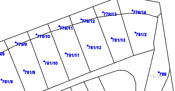 Parcela st. 781/12 v KÚ Horní Stropnice, Katastrální mapa