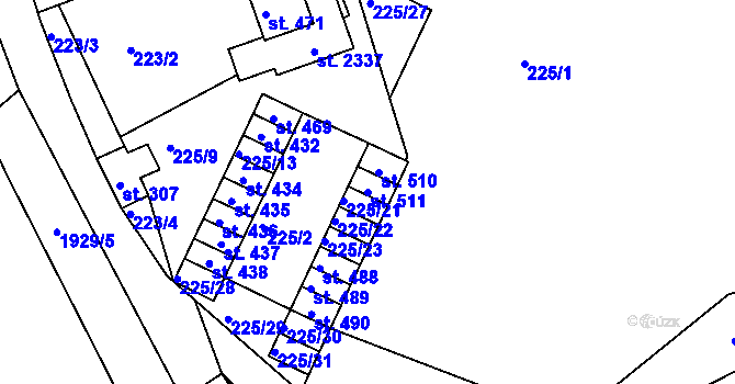Parcela st. 511 v KÚ Horní Stropnice, Katastrální mapa