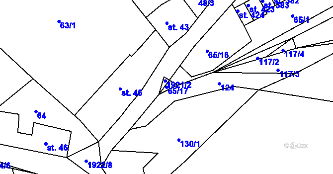 Parcela st. 65/17 v KÚ Horní Stropnice, Katastrální mapa
