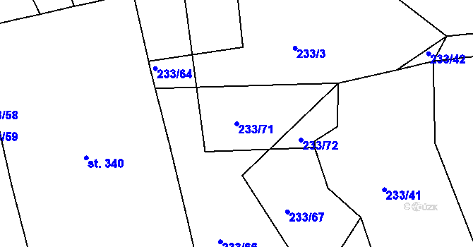 Parcela st. 233/71 v KÚ Horní Stropnice, Katastrální mapa