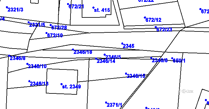 Parcela st. 2346/5 v KÚ Horní Stropnice, Katastrální mapa