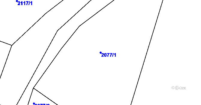 Parcela st. 2077/1 v KÚ Horní Stropnice, Katastrální mapa