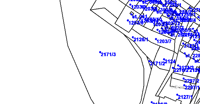 Parcela st. 2171/3 v KÚ Horní Stropnice, Katastrální mapa