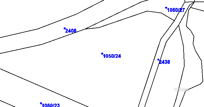 Parcela st. 1050/24 v KÚ Horní Stropnice, Katastrální mapa