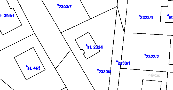 Parcela st. 2324 v KÚ Horní Stropnice, Katastrální mapa