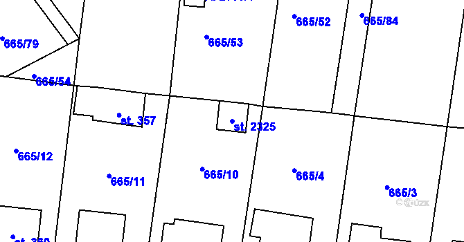 Parcela st. 2325 v KÚ Horní Stropnice, Katastrální mapa