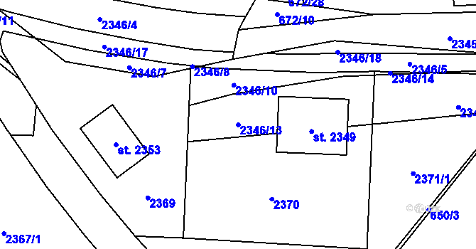 Parcela st. 2346/13 v KÚ Horní Stropnice, Katastrální mapa