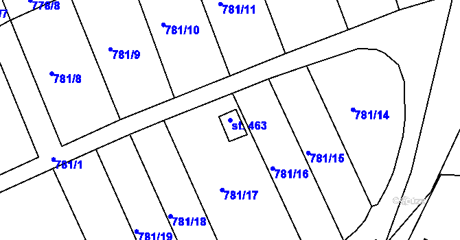 Parcela st. 463 v KÚ Horní Stropnice, Katastrální mapa